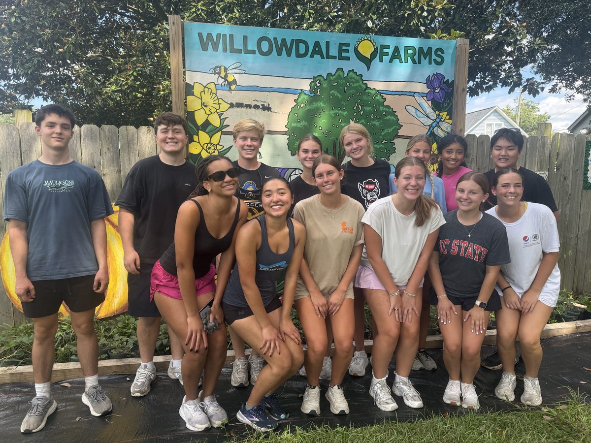 Laney NHS members at Willowdale Farms