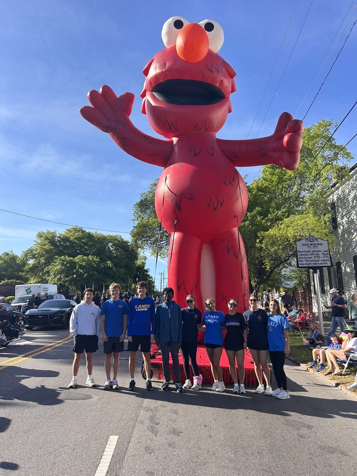 Laney NHS members at a parade